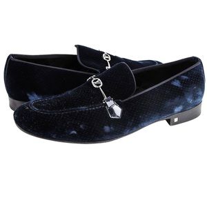 Louis Vuitton men shoes, Size 10, Blue Suede Loafers, fairly Used